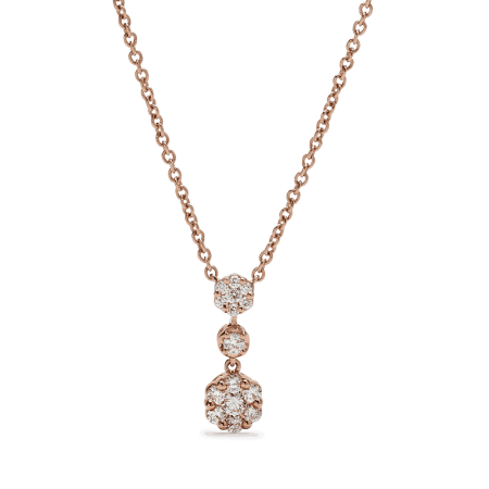 Diamond Cluster Drop Necklace in 18ct Rose Gold Diamond Cluster Drop Necklace in 18ct Rose Gold