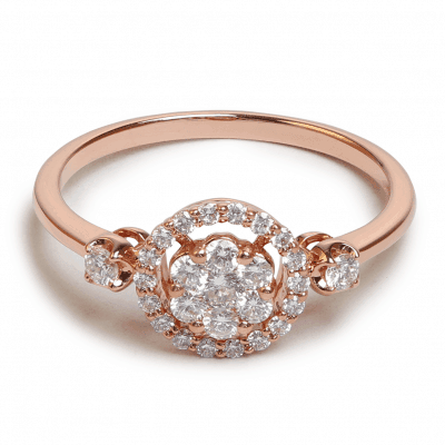 18ct Rose Gold Petite Flower Diamond Ring 18ct Rose Gold Petite Flower Diamond Ring