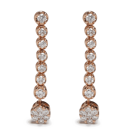 Diamond Cascade Drop Earrings in 18ct Rose Gold Diamond Cascade Drop Earrings in 18ct Rose Gold