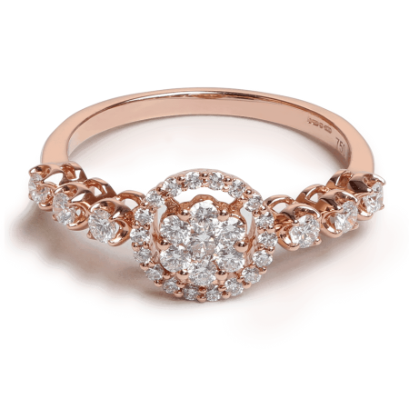 18ct Rose Gold Diamond Flower Ring for Women 18ct Rose Gold Diamond Flower Ring for Women