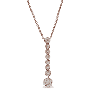 Diamond Line Drop Necklace in 18ct Rose Gold Diamond Line Drop Necklace in 18ct Rose Gold