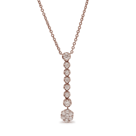 Diamond Line Drop Necklace in 18ct Rose Gold Diamond Line Drop Necklace in 18ct Rose Gold