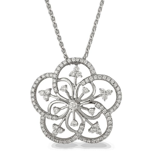 18ct White Gold Floweret Diamond Pendant 18ct White Gold Floweret Diamond Pendant