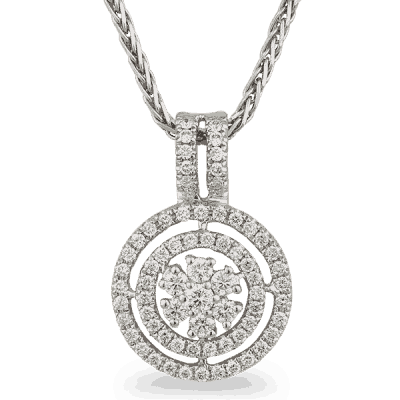 18ct White Gold Double Halo Diamond Pendant 18ct White Gold Double Halo Diamond Pendant