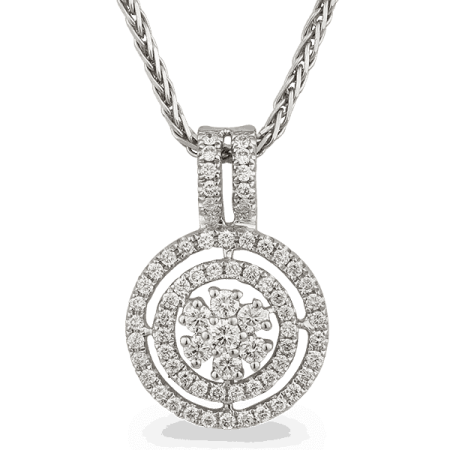 18ct White Gold Double Halo Diamond Pendant 18ct White Gold Double Halo Diamond Pendant