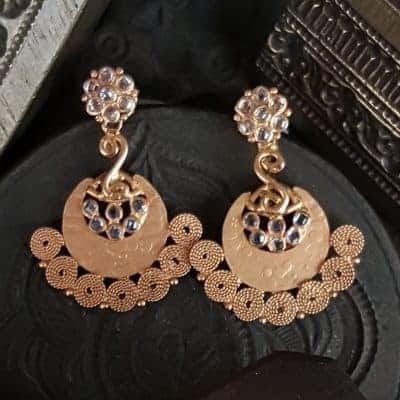 Anusha 22ct Uncut Polki Stones Earrings Anusha 22ct Uncut Polki Stones Earrings