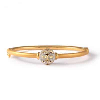 22ct Gold Bangle with Single Central Rhodium Bead 22ct Gold Bangle with Single Central Rhodium Bead