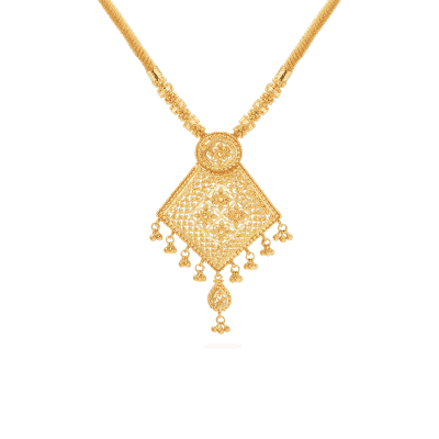 Jali Ghungroo Pendant Necklace in 22ct Gold