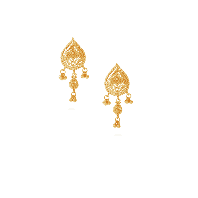 22ct Gold Petal Drop Earrings 22ct Gold Petal Drop Earrings