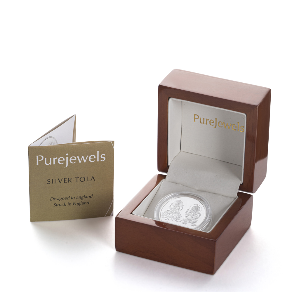 عملة تولا لاكشمي وجانيش الفضية عملة تولا لاكشمي وجانيش الفضية