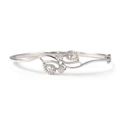 18ct White Gold Diamond Bangle | Occasional Wear | Mediumweight