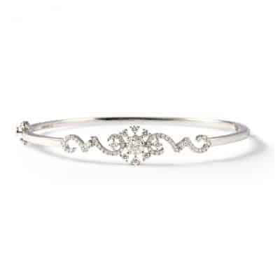 18ct White Gold Diamond Bangle Bracelet