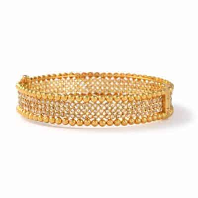 22ct Diya Gold Uncut Polki Diamond Kada Bangle