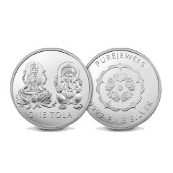 عملة تولا لاكشمي وجانيش الفضية عملة تولا لاكشمي وجانيش الفضية