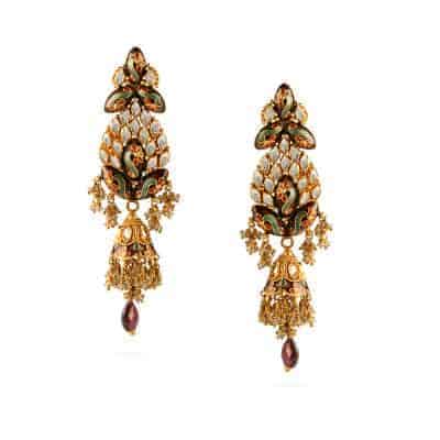 22ct Gold Meenakari Splendour Earrings 22ct Gold Meenakari Splendour Earrings