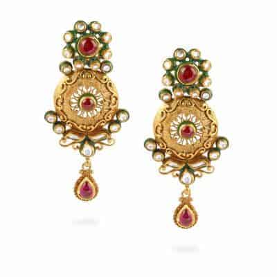 22ct Gold Kundan Earrings