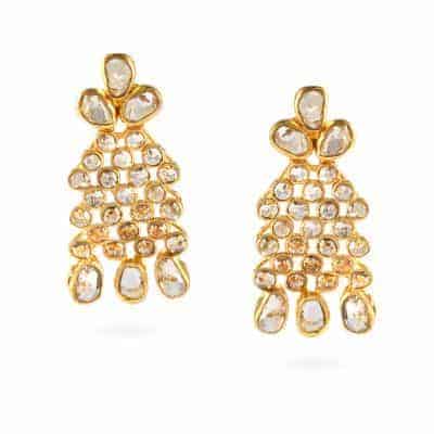 Diya 22ct Gold Uncut Polki Diamond Earrings