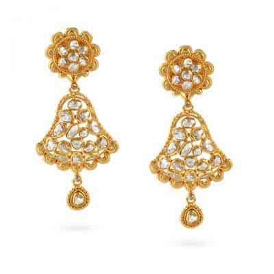 Diya 22ct Gold Uncut Polki Diamond Earrings