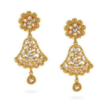 Diya 22ct Gold Uncut Polki Diamond Earrings Diya 22ct Gold Uncut Polki Diamond Earrings