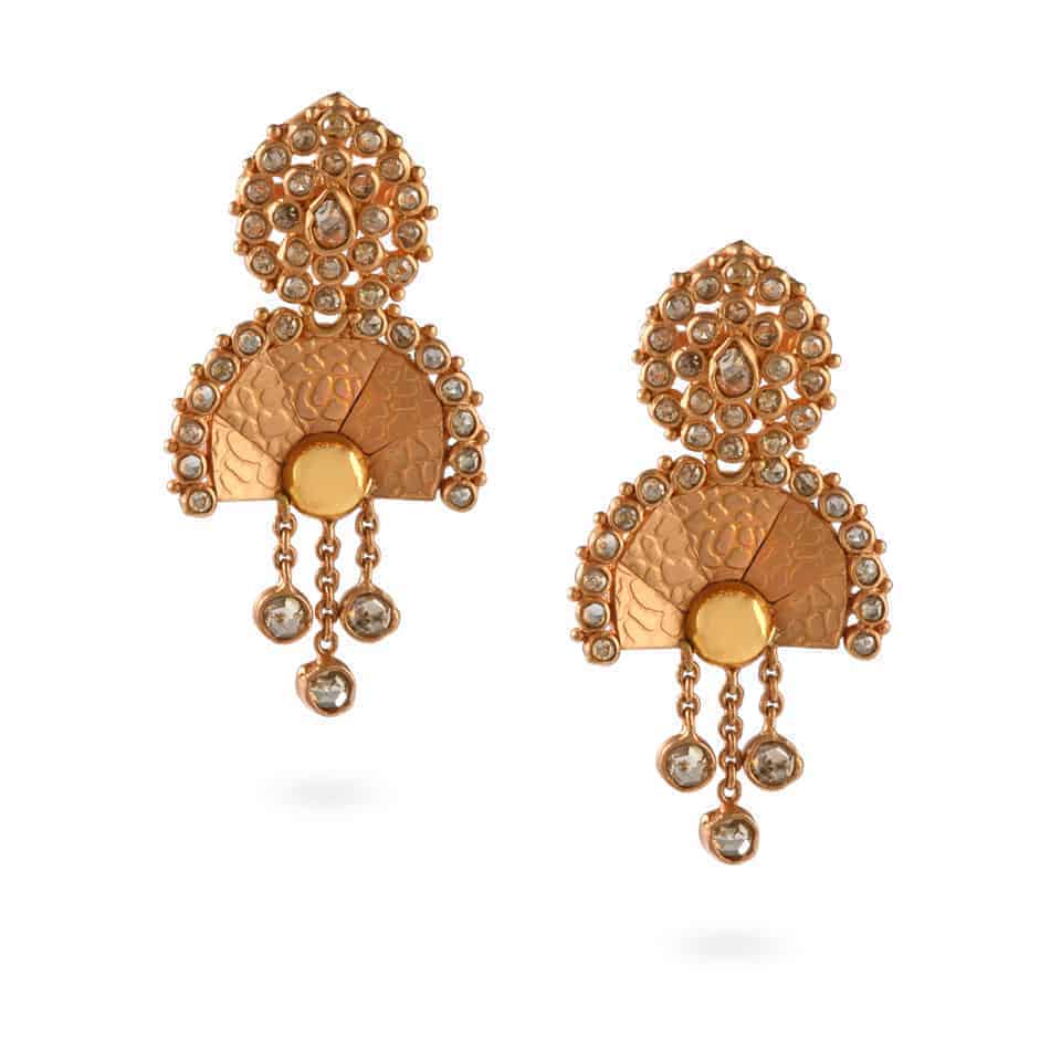 أقراط أنوشا 22 قيراط ألماس بولكي غير مصقول 22 قيراط أقراط أنوشا 22 قيراط ألماس بولكي غير مصقول 22 قيراط