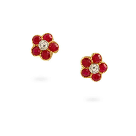 18ct Yellow Gold Ruby Studs 18ct Yellow Gold Ruby Studs