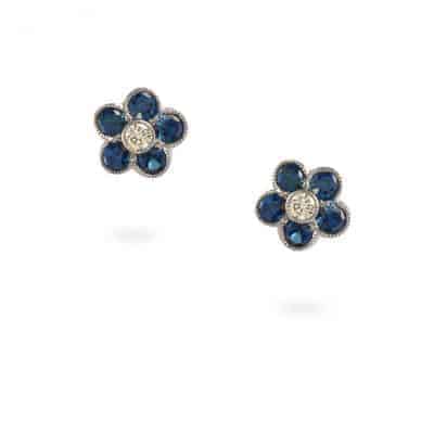 18ct White Gold Sapphire Studs