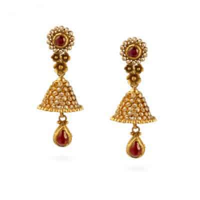22ct Gold Polki Ladies Earrings 22ct Gold Polki Ladies Earrings