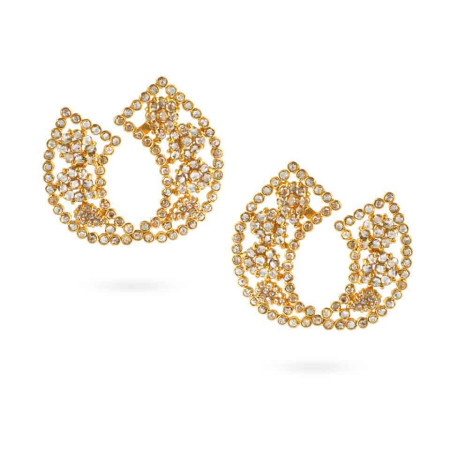Diya 22ct Gold Rose cut Polki Diamond Earrings Diya 22ct Gold Rose cut Polki Diamond Earrings