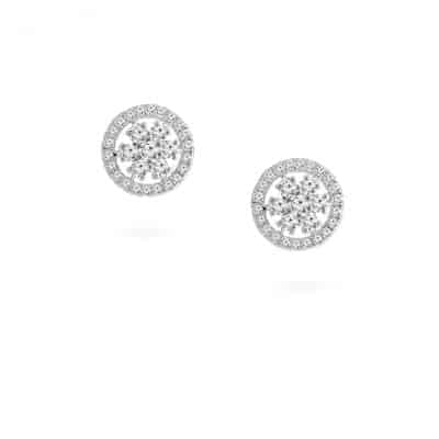18ct White Gold Halo Circle Diamond Studs