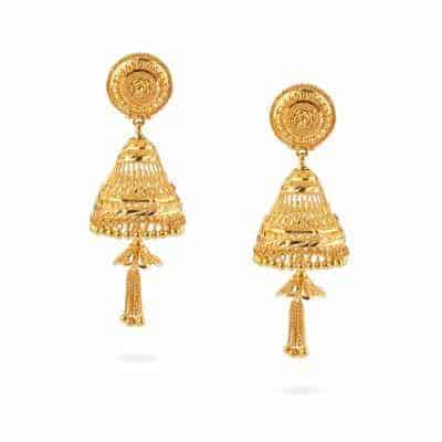 22ct Gold Cutwork Jali Earrings