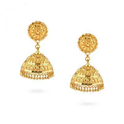 Traditional 22ct Gold Jali Jhumka Earrings Traditional 22ct Gold Jali Jhumka Earrings