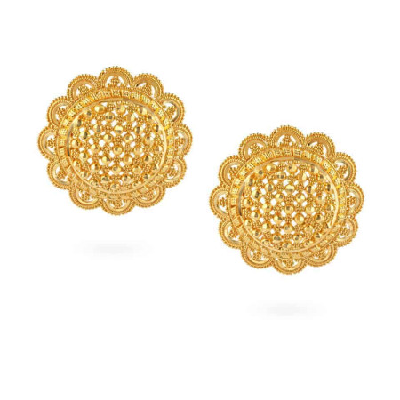 22ct Gold Lattice Stud Earrings 22ct Gold Lattice Stud Earrings