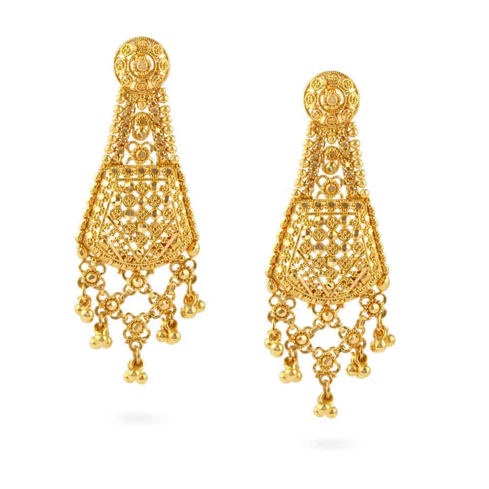Jali 22ct Gold Filigree Earrings Jali 22ct Gold Filigree Earrings