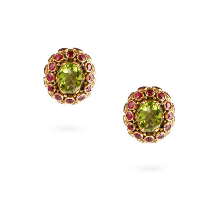 Peridot And Ruby Earrings Peridot And Ruby Earrings