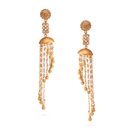 Diya 22ct Uncut Polki Diamond Chandelier Earrings Diya 22ct Uncut Polki Diamond Chandelier Earrings