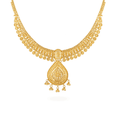 Jali Bridal Ghungroo Necklace in 22ct Gold Jali Bridal Ghungroo Necklace in 22ct Gold