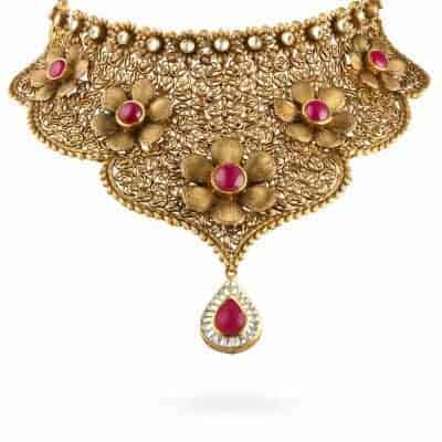 22ct Gold Kundan Floral Bridal Choker 22ct Gold Kundan Floral Bridal Choker