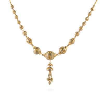22ct Gold Dual-Tone Bead Bridal Necklace 22ct Gold Dual-Tone Bead Bridal Necklace