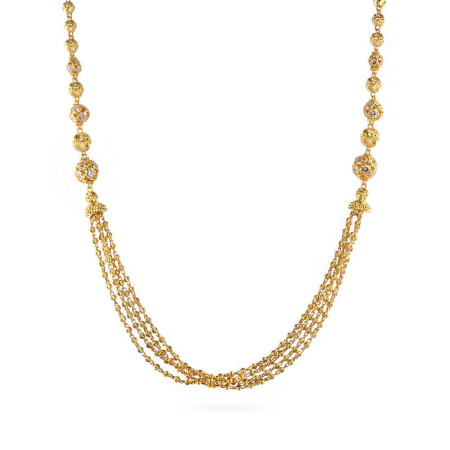 22ct Gold Multi-Chain Bridal Necklace with CZ Accents 22ct Gold Multi-Chain Bridal Necklace with CZ Accents