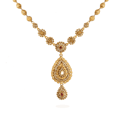 22ct Gold Polki Teardrop Antique Necklace 22ct Gold Polki Teardrop Antique Necklace