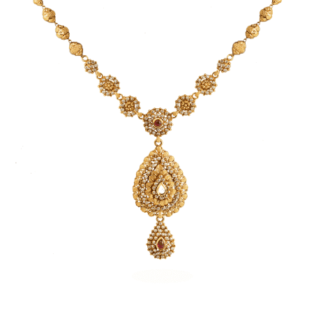 22ct Gold Polki Teardrop Antique Necklace 22ct Gold Polki Teardrop Antique Necklace