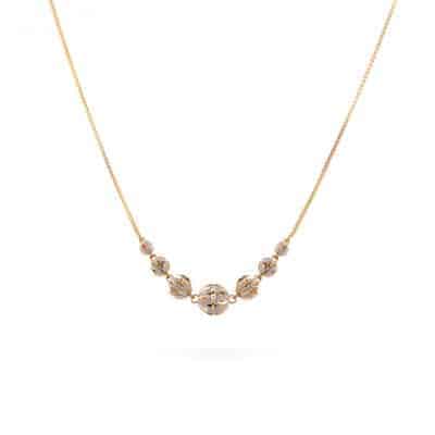 22ct Gold Diamond-Cut Centre Ball Necklace