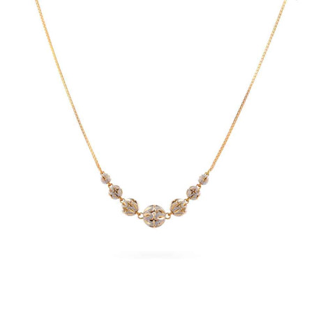 22ct Gold Diamond-Cut Centre Ball Necklace 22ct Gold Diamond-Cut Centre Ball Necklace