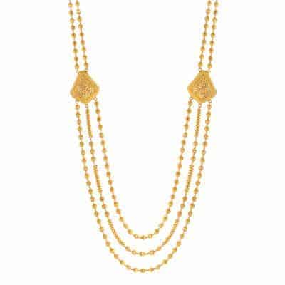 Jali Layered Bead Necklace in 22ct Gold