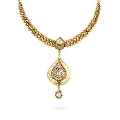 22k Bridal Necklace with Kundan Setting 22k Bridal Necklace with Kundan Setting