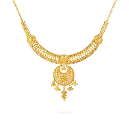 Jali Crescent Necklace in 22ct Gold Jali Crescent Necklace in 22ct Gold