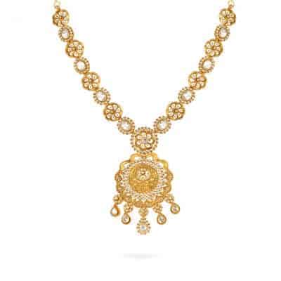 22ct Polki Choker Necklace with Drop Pendant 22ct Polki Choker Necklace with Drop Pendant