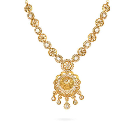 22ct Polki Choker Necklace with Drop Pendant 22ct Polki Choker Necklace with Drop Pendant