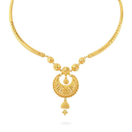 Jali Medallion Pendant Necklace in 22ct Gold Jali Medallion Pendant Necklace in 22ct Gold