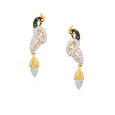 22ct Gold Peacock Earrings